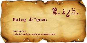 Meleg Ágnes névjegykártya